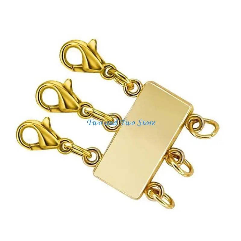 HX6F Gold Silver Separator for Stackable Necklaces and Chains Layered Necklace Clasp