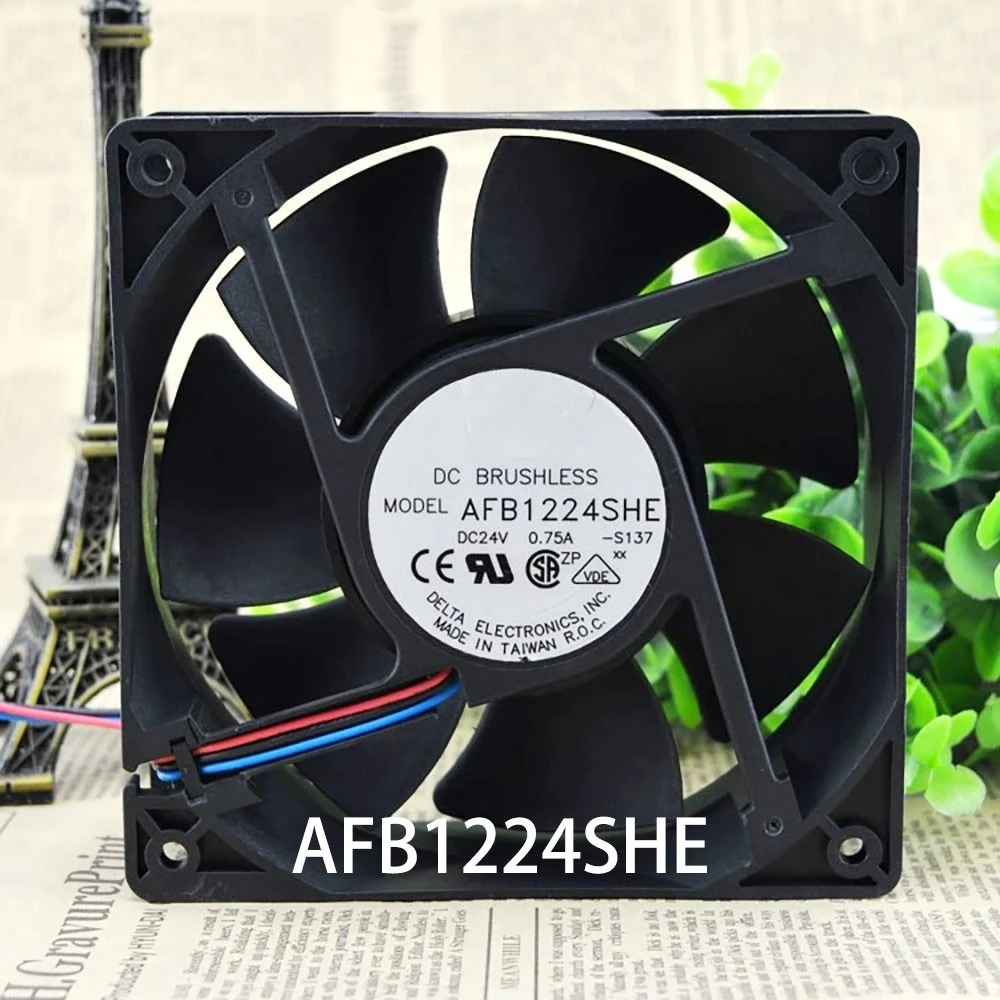 

Radiator FOR Delta AFB1224SHE DC 24V 0.75A 120*120*38MM 2-Wire Chassis Cooling Fan
