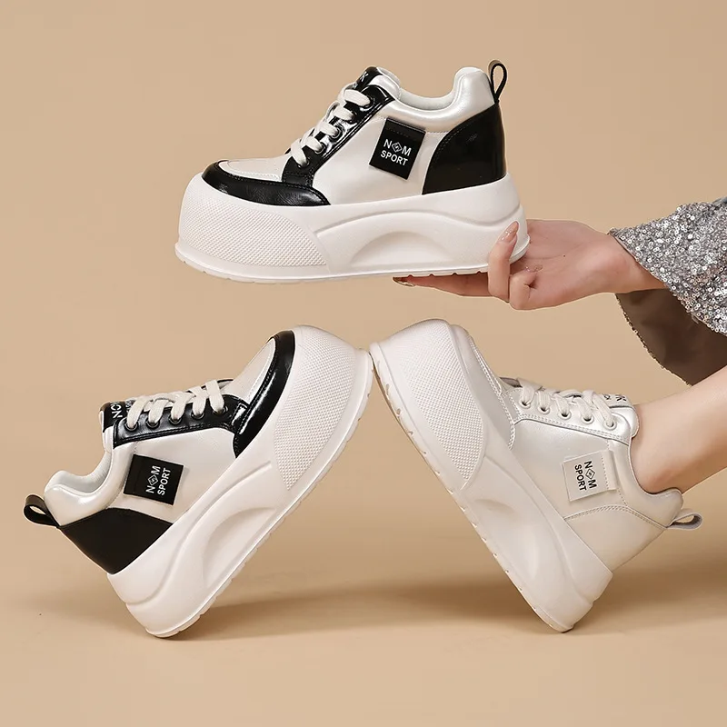 

Корейская версия уродливых кроссовок на толстой подошве с большой головкой, новые сверхлегкие туфли на шнуровке с внутренней стороны, увеличивающие рост