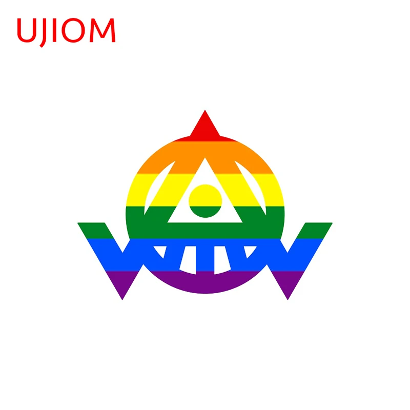 UJIOM Colorful Gay Pride Leaf Wall Sticker Trendy Novelty Premium Waterproof Decal Suitable For Room Decoration Accessories