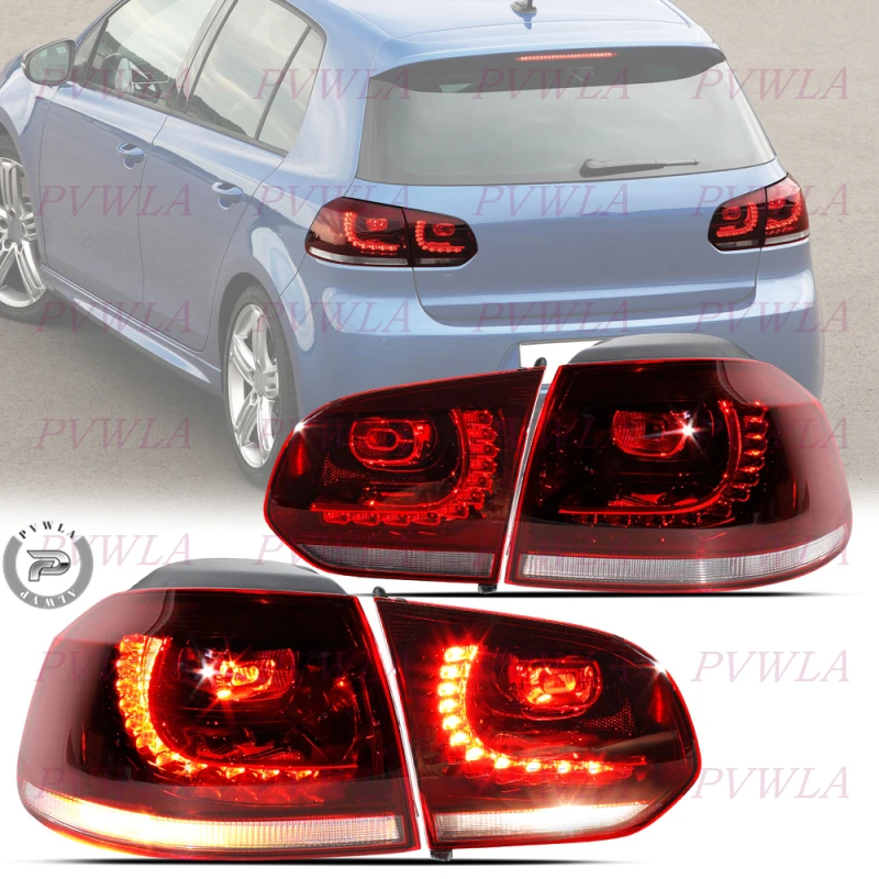 A Set Of LED Flowing Lamp Tail Light For VW Golf 6 R20 2009 2010 2011 2012 2013 Brake Light Turn Signal Car Accessories
