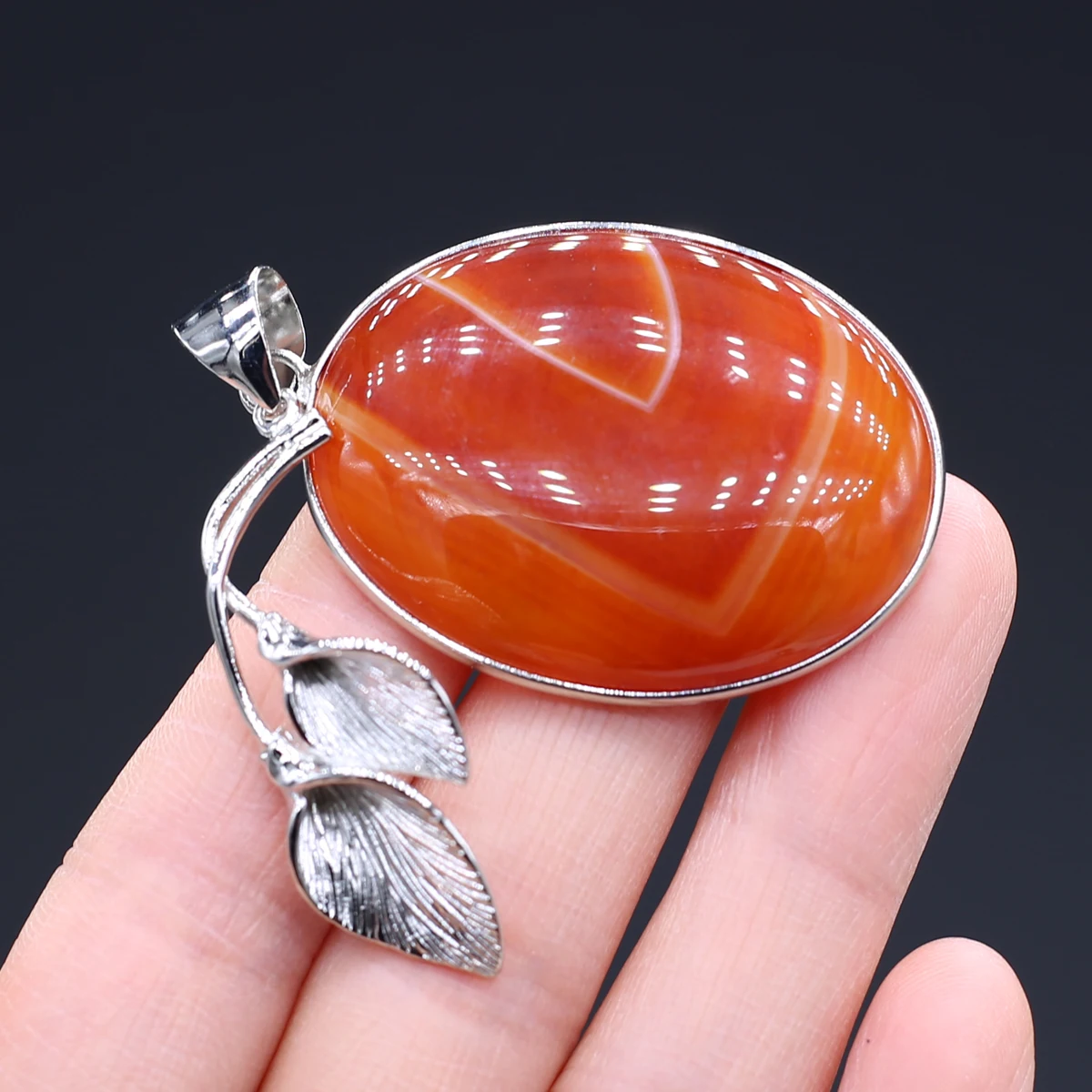New Style Pendant Natural Stone Shell Leaf Oval Pendant For Jewelry Making DIY Necklace Bracelet Earrings Accessory