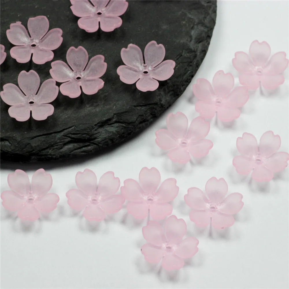 50Pcs 15MM Five Petal Flower Shape Acrylic Beads Loose Spacer Beads For Jewelry Making Diy Bracelets Handmade Accessories