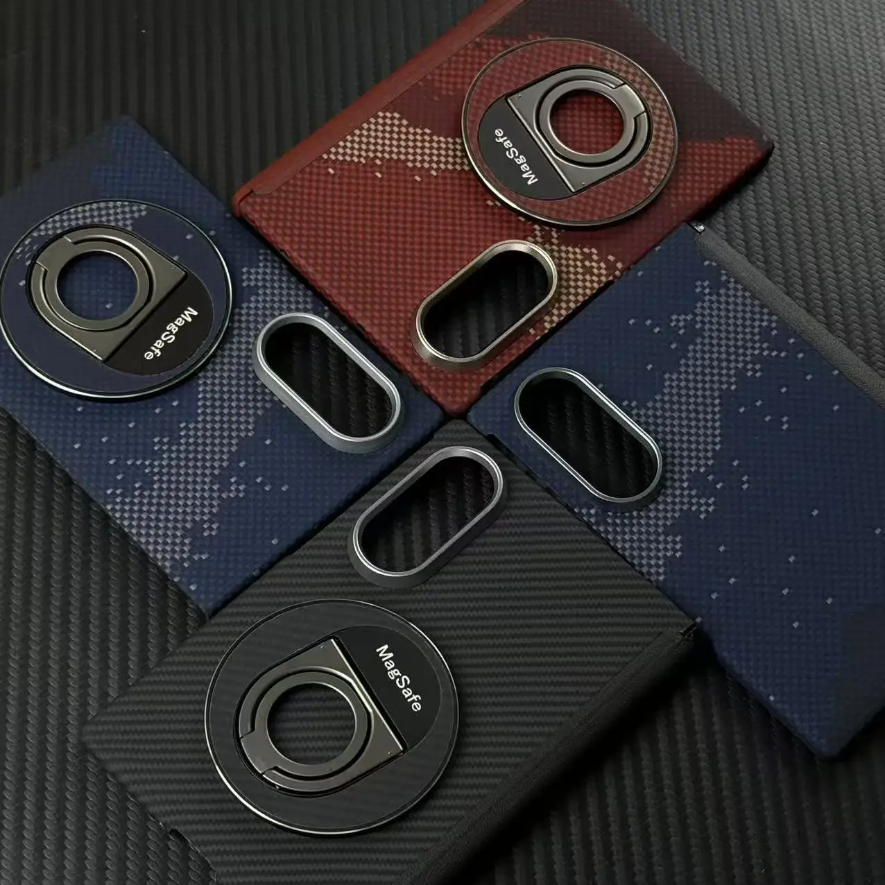 Case For Samsung Galaxy Z Fold 8 Wide 100% Genuine 600D Kevlar Aramid Fiber Cover with Built-in Magnet & Carbon Fiber Kickstand