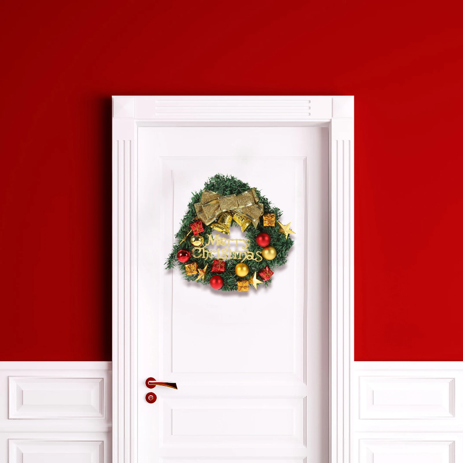 

Christmas Wreath Decorations Hanging Party Supplies Door Wall Home Decoration Bowknot Garland Ornaments Reusable