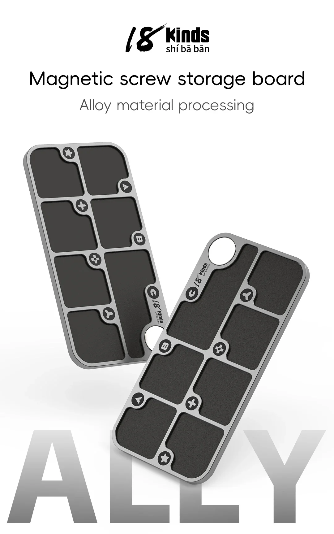 QZLAHZ 7-Zone Alloy Magnetic Combination Screw Storage Pad With Partition Organizer For Screw Management CNC Alloy Tool Holder
