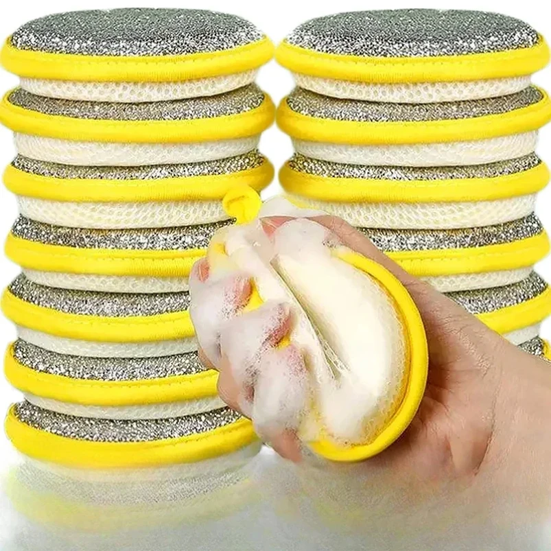 1/5pcs Double Side Dishwashing Sponge Household Thickened Cleaning Brush Pan Pot Dish Washing Sponges Kitchen Accessories Tools