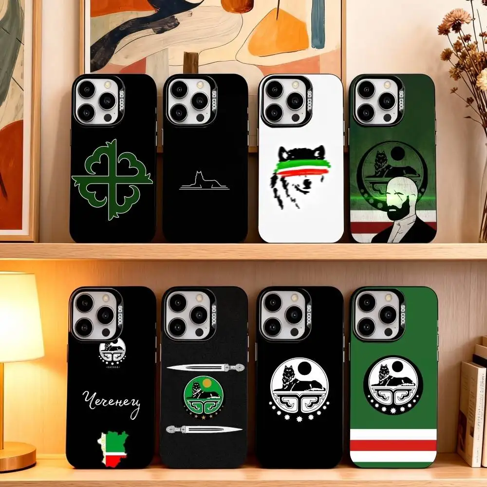 

C-Chechen Coat of Arms Art Phone Case For iPhone17,16,15,14,13,12,11 Plus,Pro Max Black Candy silver phone case