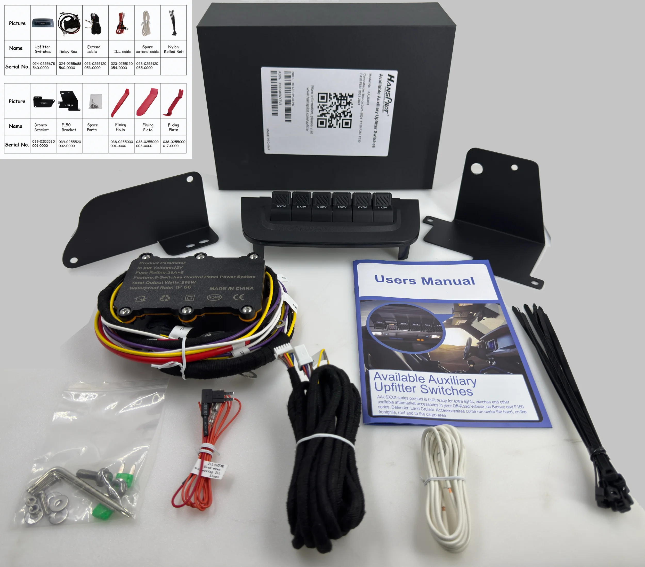 HansPilot AAUS001 Availiable Auxiliary Upfitter Switches compatiable with Bronco 21-24  F150 F250 21-24