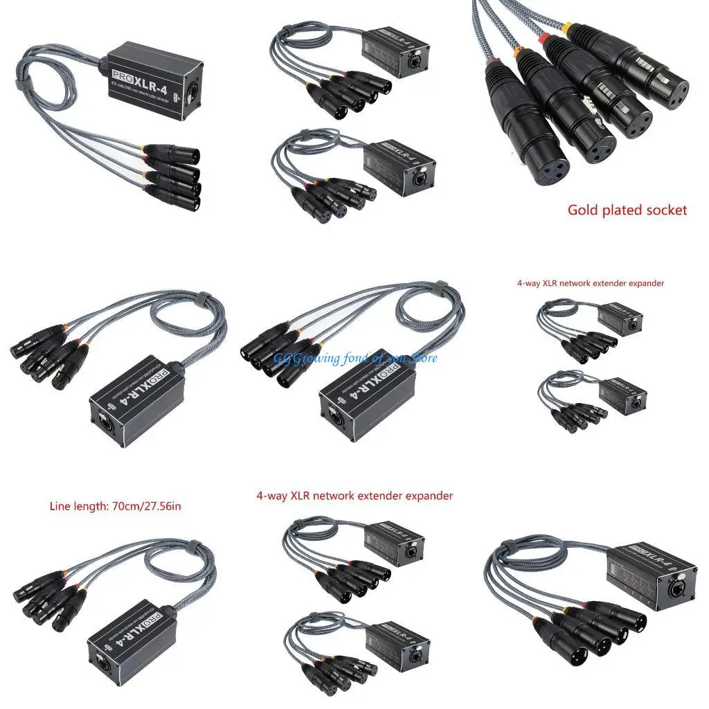 

H9EB 4 Channel 3Pin to Single Ethercon Cable Cat5 Multi Networking Snake Cable