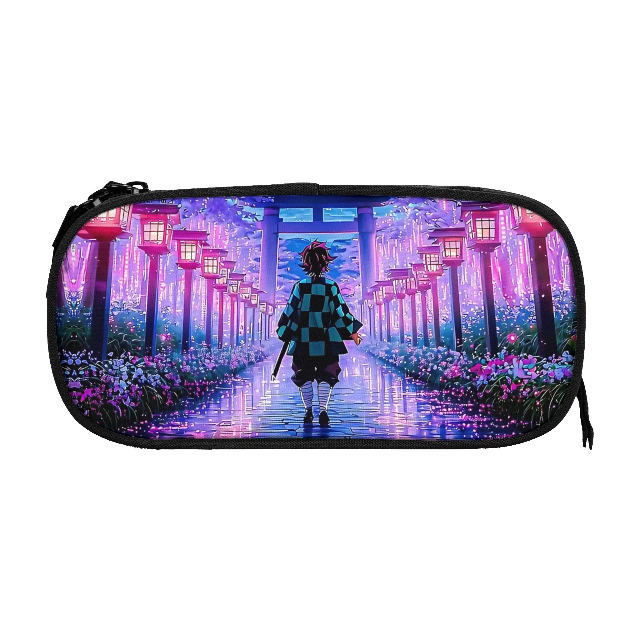 Large Capacity Bags for Child Cartoon Muichiro Tokito Battle Stance Pattern Demon Slayer Handheld Study Bag for Boys Gilrs Kids