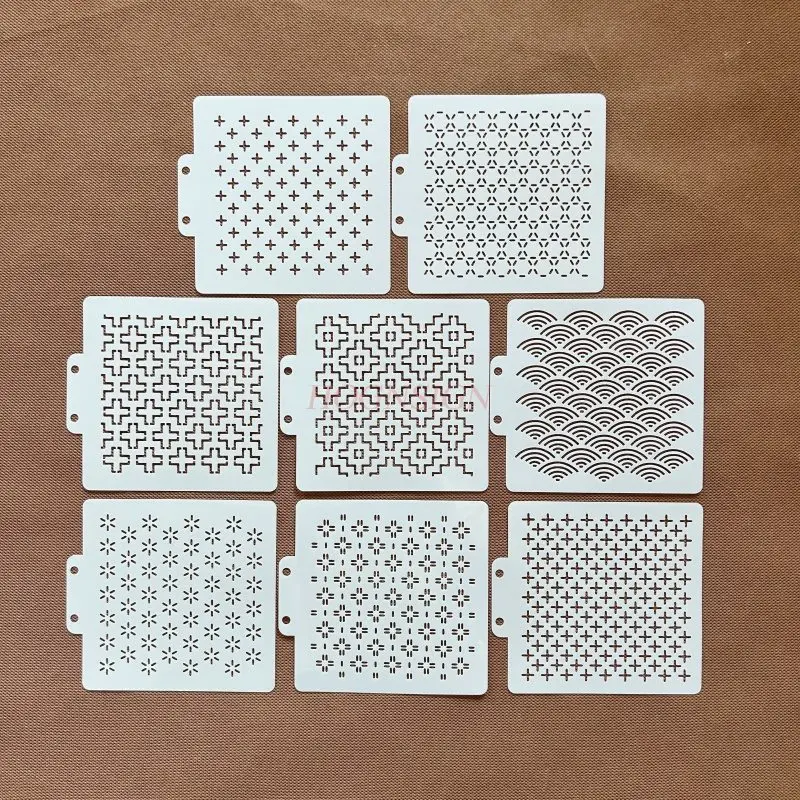 1 قطعة غرزة التطريز عبر شخصية الأرز غير النظامية الإبداعية شكل هندسي نمط التطريز DIY أداة مساعدة جوفاء #3