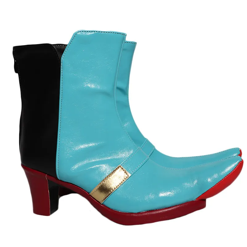 Anime Ensemble Stars! Hibiki Wataru Cosplay Shoes Light Blue High Heels Short PU Leather Boots For Halloween Carnival
