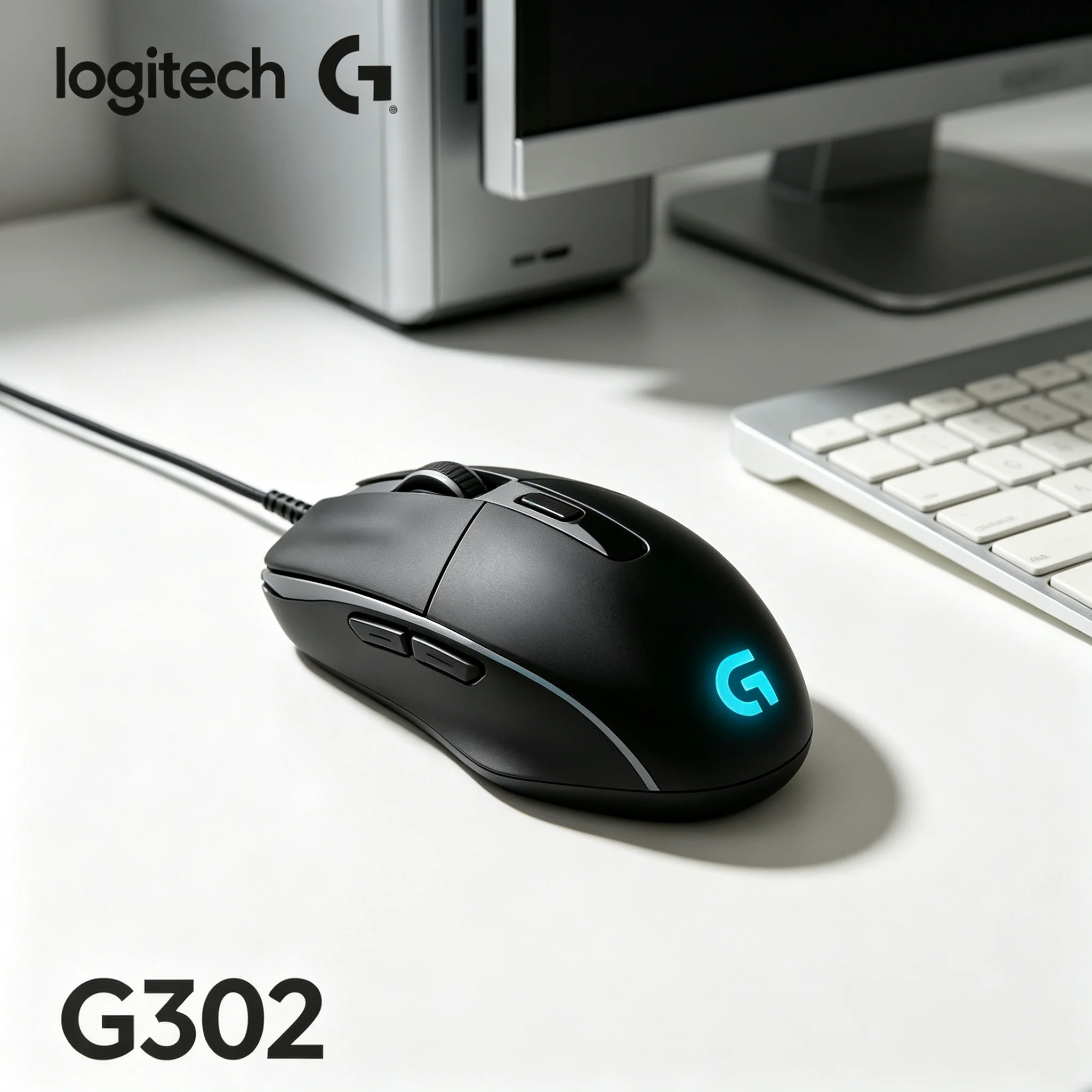 10. Logitech G302 Wired USB Mouse RGB Backlit 4000DPI 6 Buttons Ergonomic Gaming Mice for PC Laptop Desktop Computer