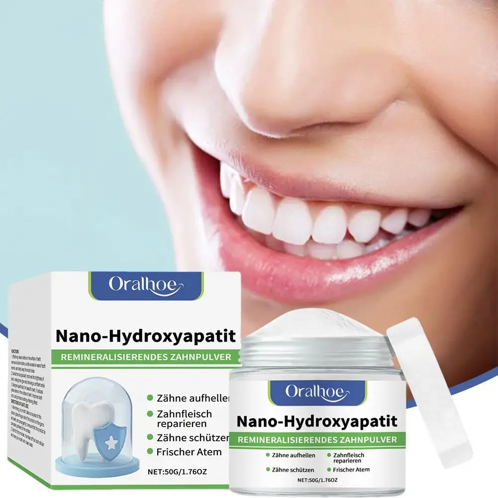 Nano-Hydroxyapatite Remineralizing Tooth Whitening Powder Gentle Oral Care Brighten Yellow Teeth Stain Removal Nourishes Gums