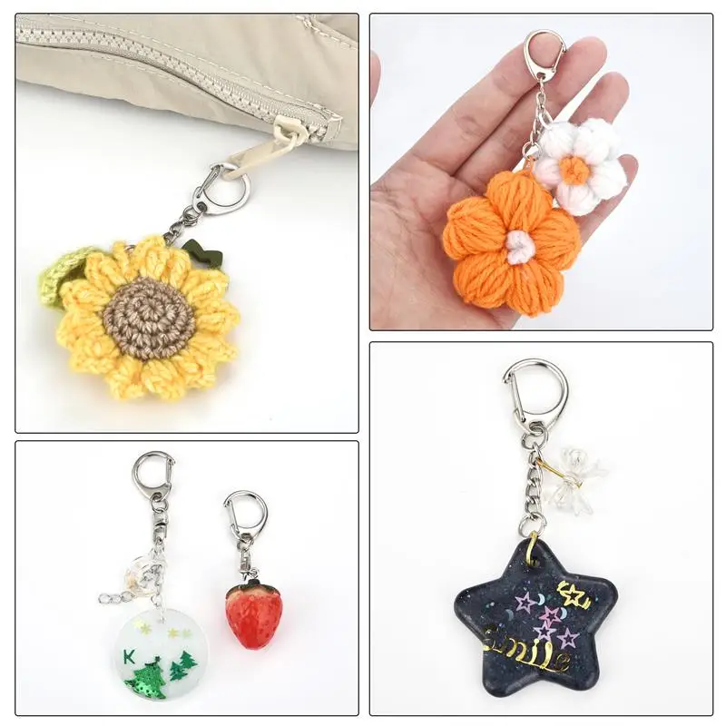 5/10pcs Lobster Clasp Key Ring 45-60mm Chain C shape Clasps Connector Hook for DIY Jewelry Making Findings Key Chain Accessories