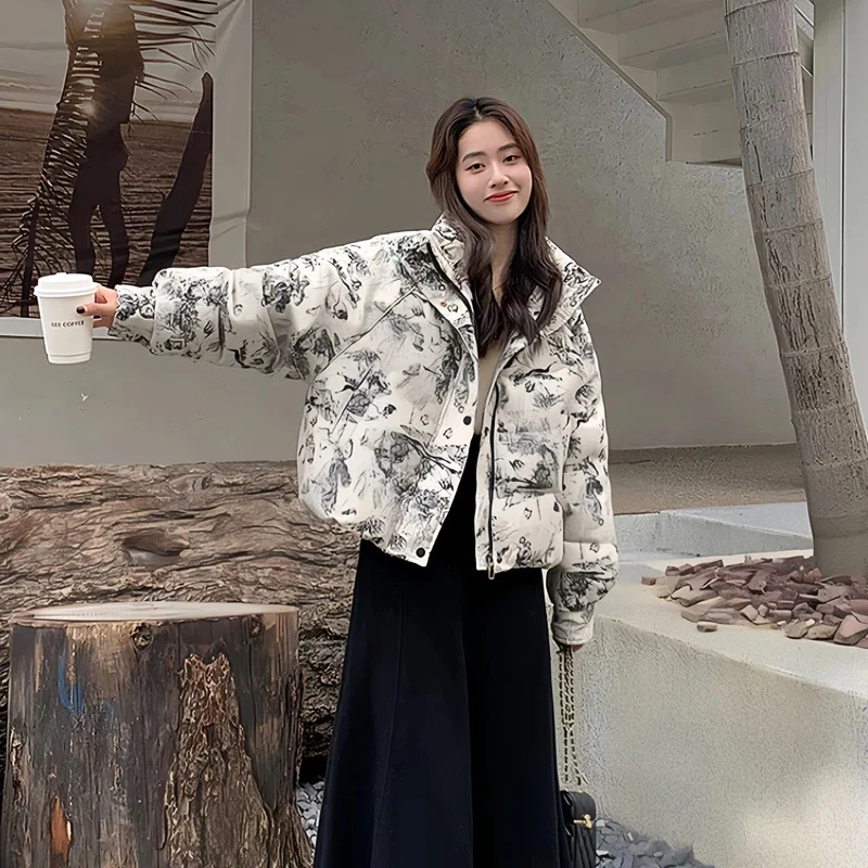 

Women's Coat 2025 New Winter Down Cotton Jacket Women Short Fashion Loose Thick Cotton Coat Korean Edition Versatile Warm Jacket