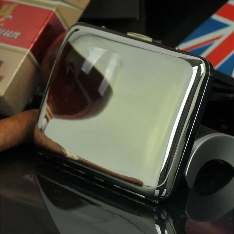 Glossy Face Cigarette Case, Copper Cigarette Storage Box, Tobacco Case Holder, Smoking Accessories, 16Pcs