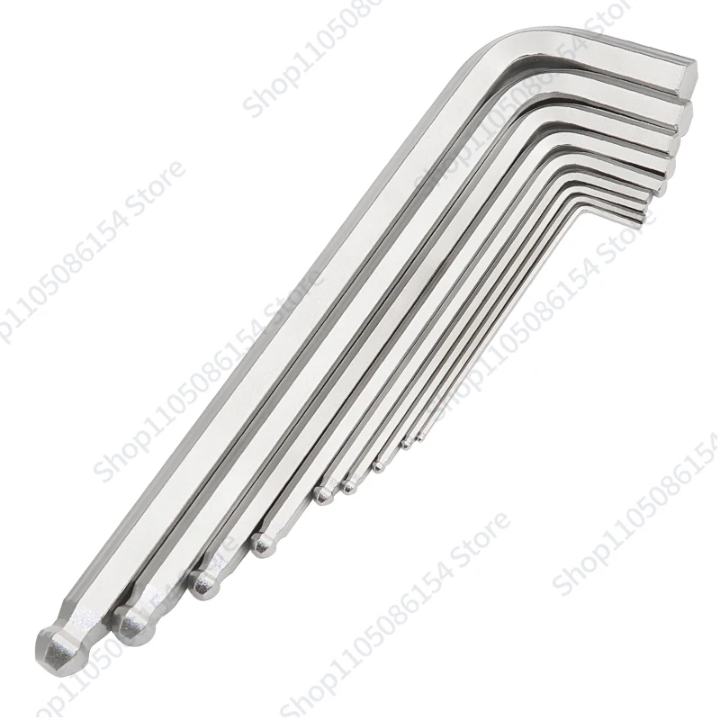 

Extended hexagon wrench set L-shaped magnetic ball head hexagon metric