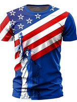 American Eagle Flag Men's 3D Print T shirt Tee Street T shirt  Short Sleeve Crew Neck Shirt Independence Day Statue Of Liberty