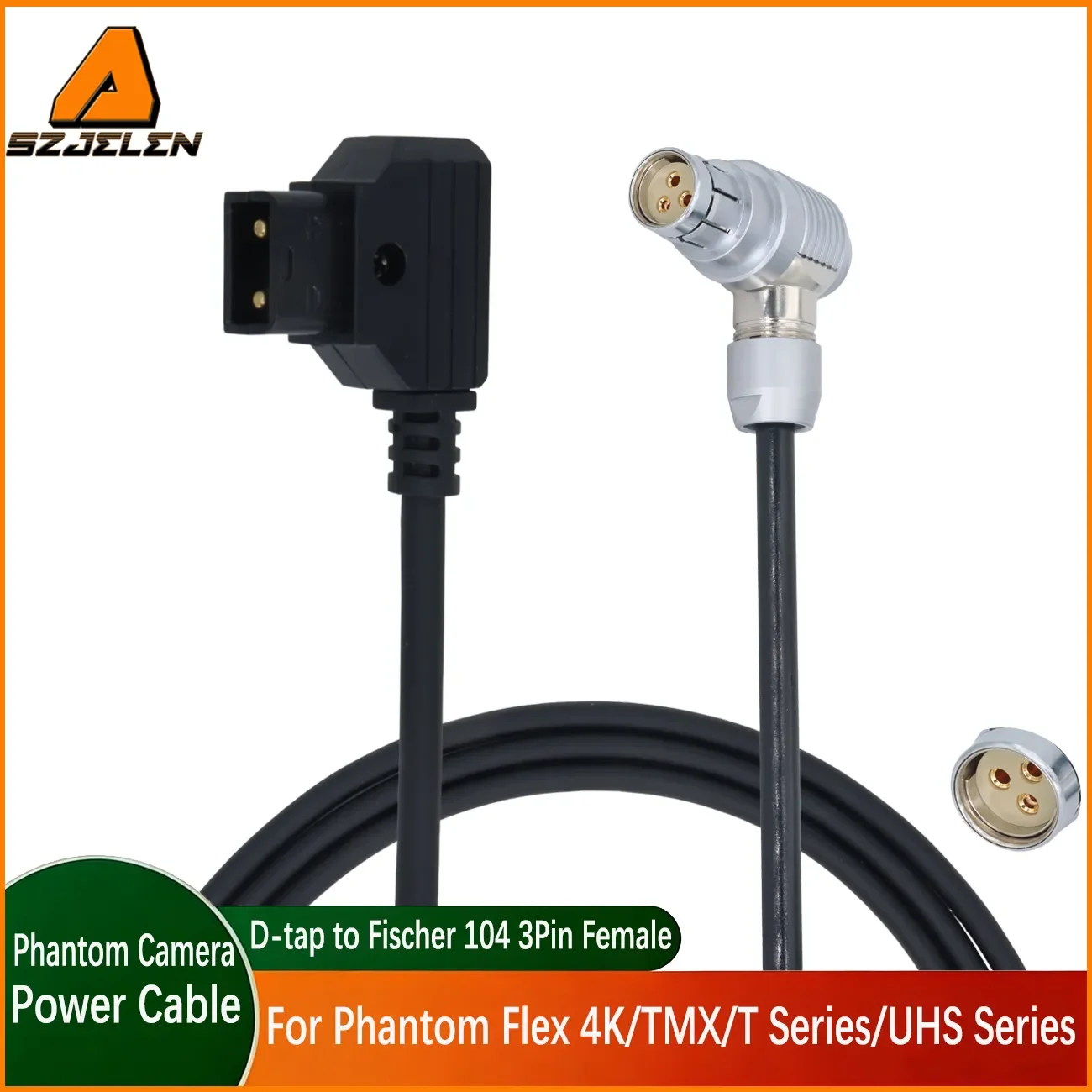 Fischer 104 3Pin Female to D-tap/XLR 3Pin/XLR 4Pin Power Cable For Phantom Flex 4K/TMX/T Series/UHS Series