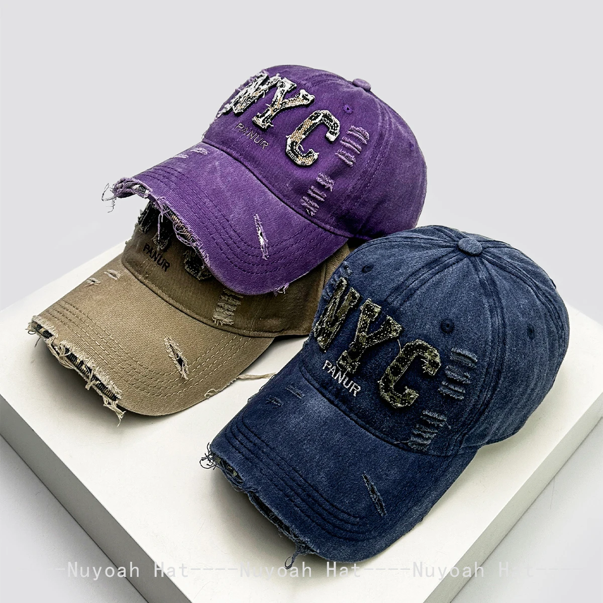 

New Men Women Leopard Print NYC Letters Baseball Hats Sunshade Personal Versatile Broken Style Peaked Caps Retro Fashion Street