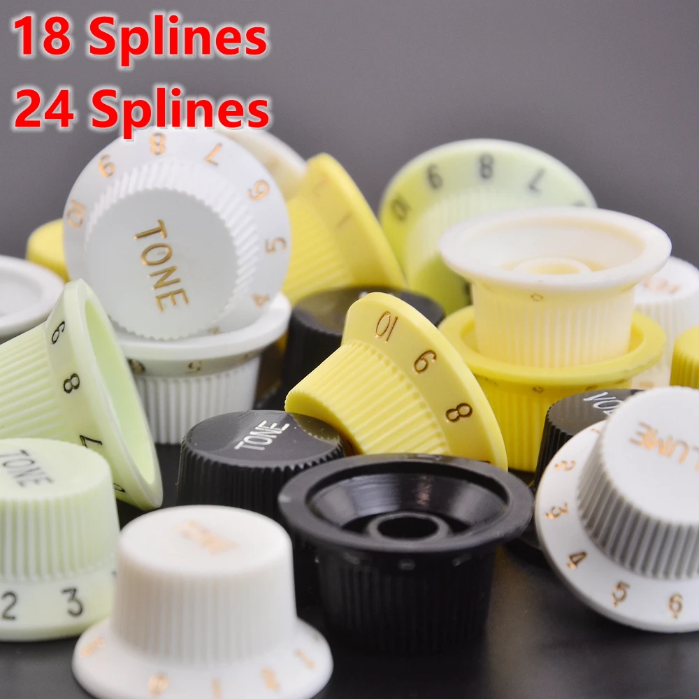 1 Set 18 / 24 Splines  Electric Guitar Plasticr Control Knobs for ST IBZ