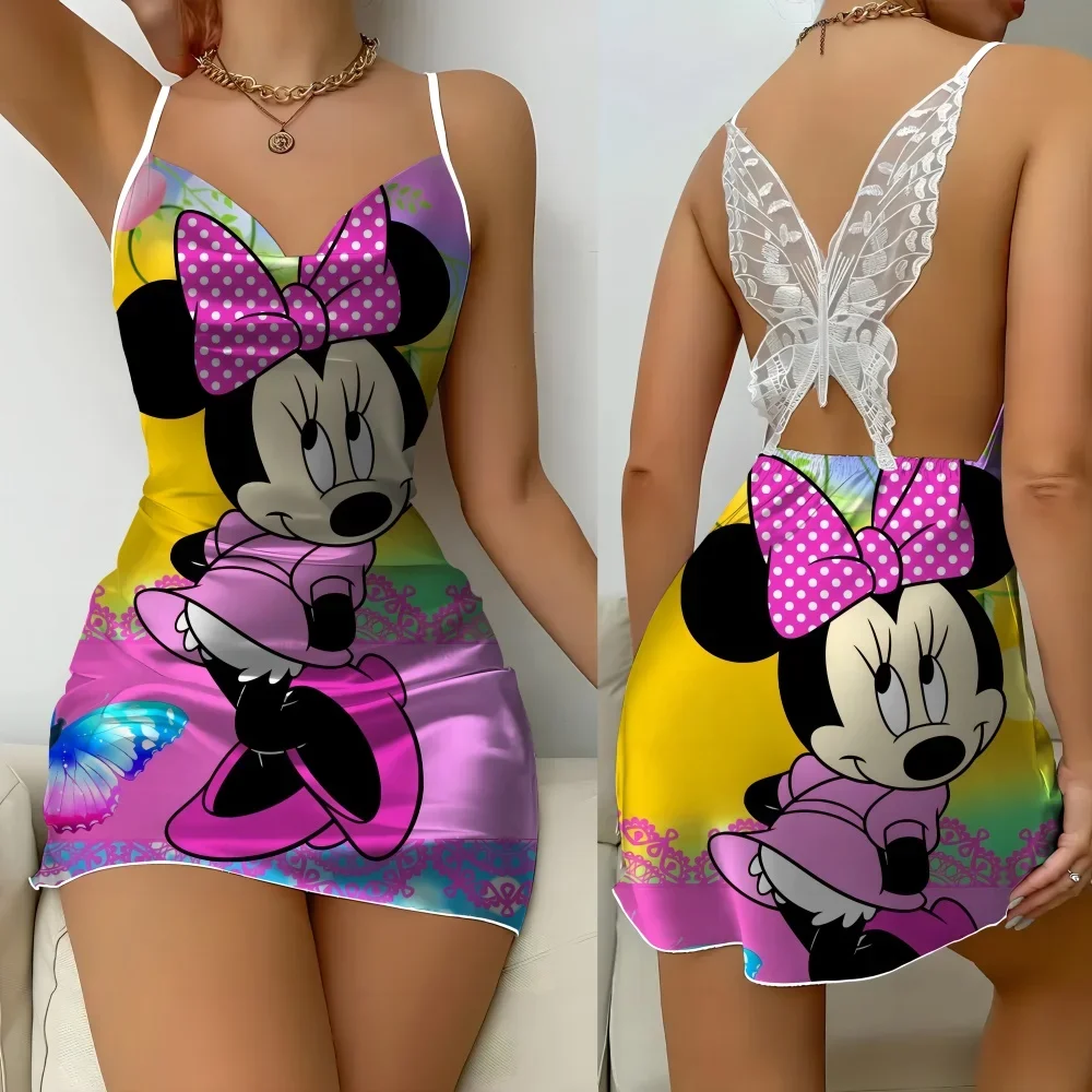 2024 New Summer Women's Nightwear Sexy Female Slip Sleeping Dress Fashion Sleevesless Pajama for Women with Cartoon Pattern