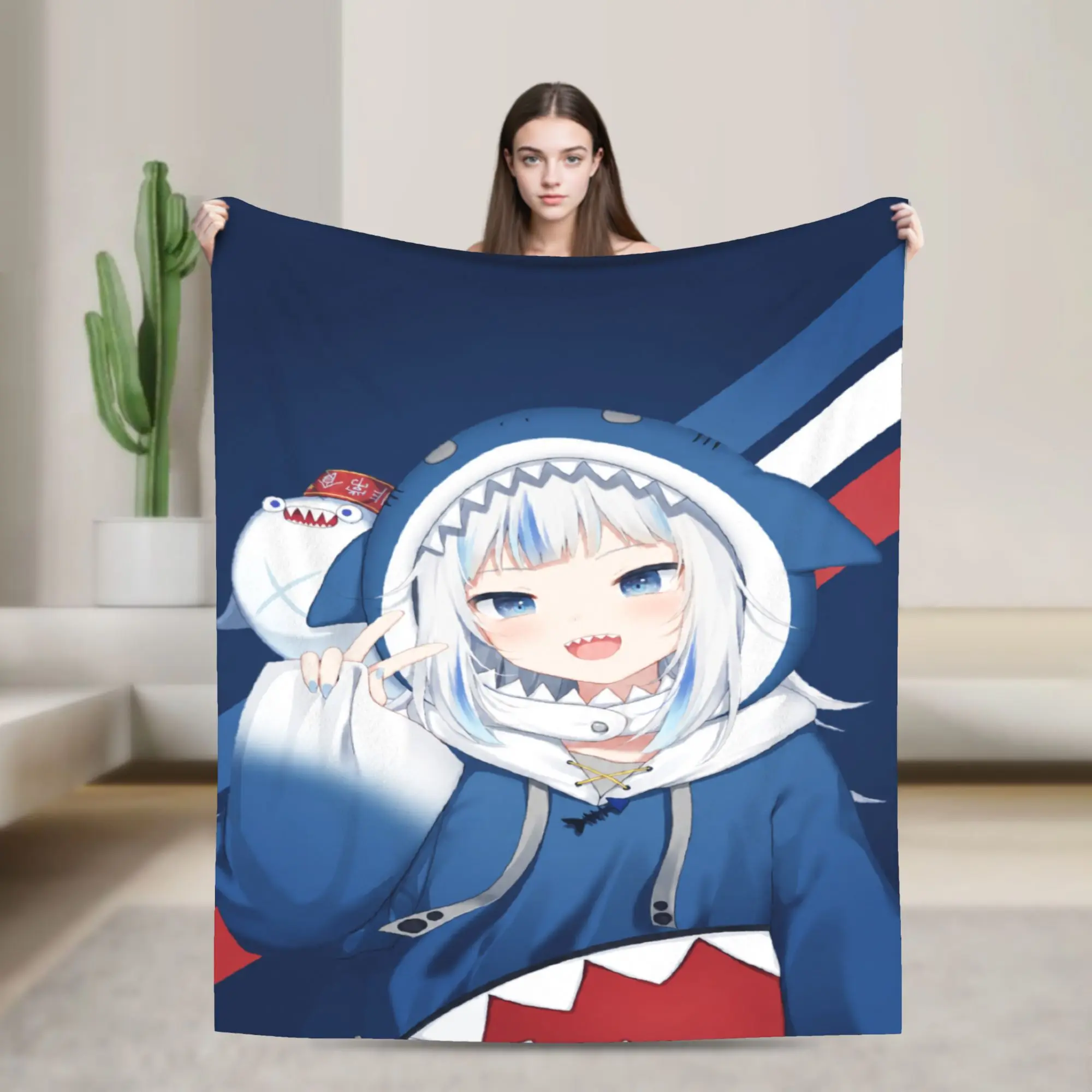 Gawr Gura Dancing On Stage Blankets Fleece  Multifunction Super Soft Throw Blankets for Bedroom Rug Piece