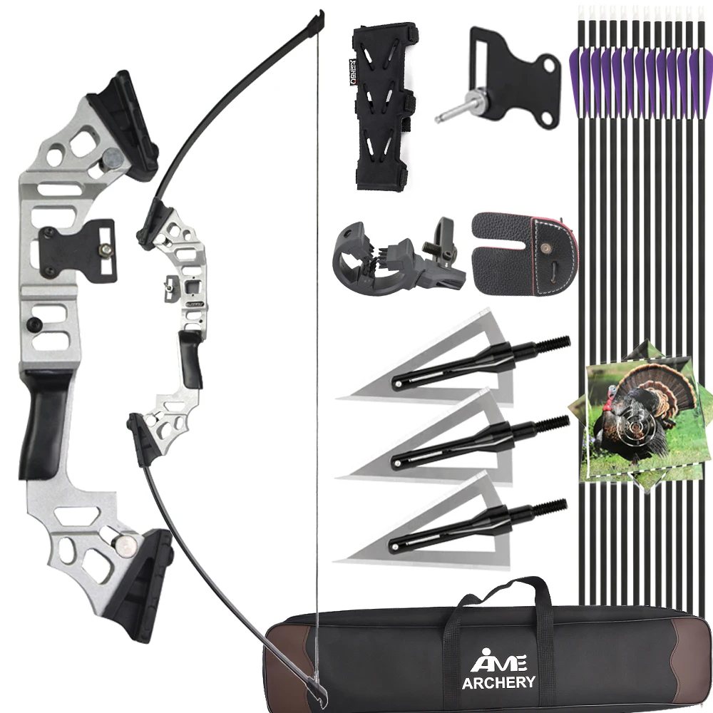 

Straight Bow 20 Inch Takedown Handle Recurve Bow 30-40 Lbs Adjustabl for Right Hand Archer Shooting Target Hunting Carbon Arrow