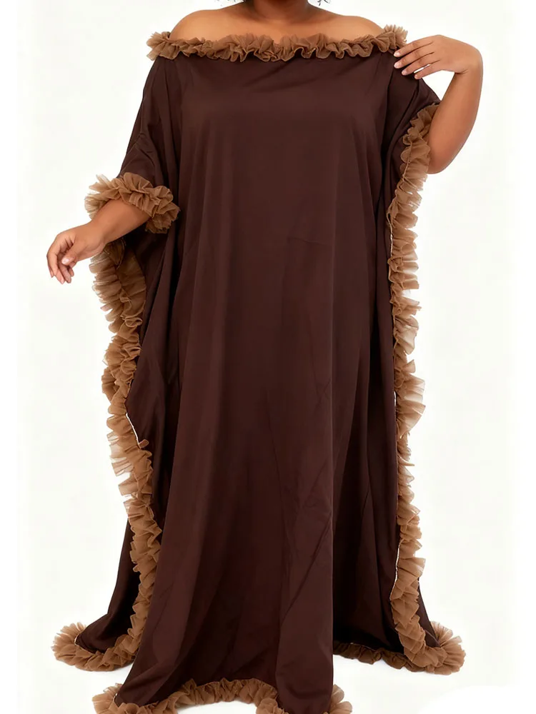 

2025 New African Boubou Abaya Dress for Women, Elegant Muslim Kaftan ，Soft Stretchy Fabric,for Wedding,Party, Evening Occasions