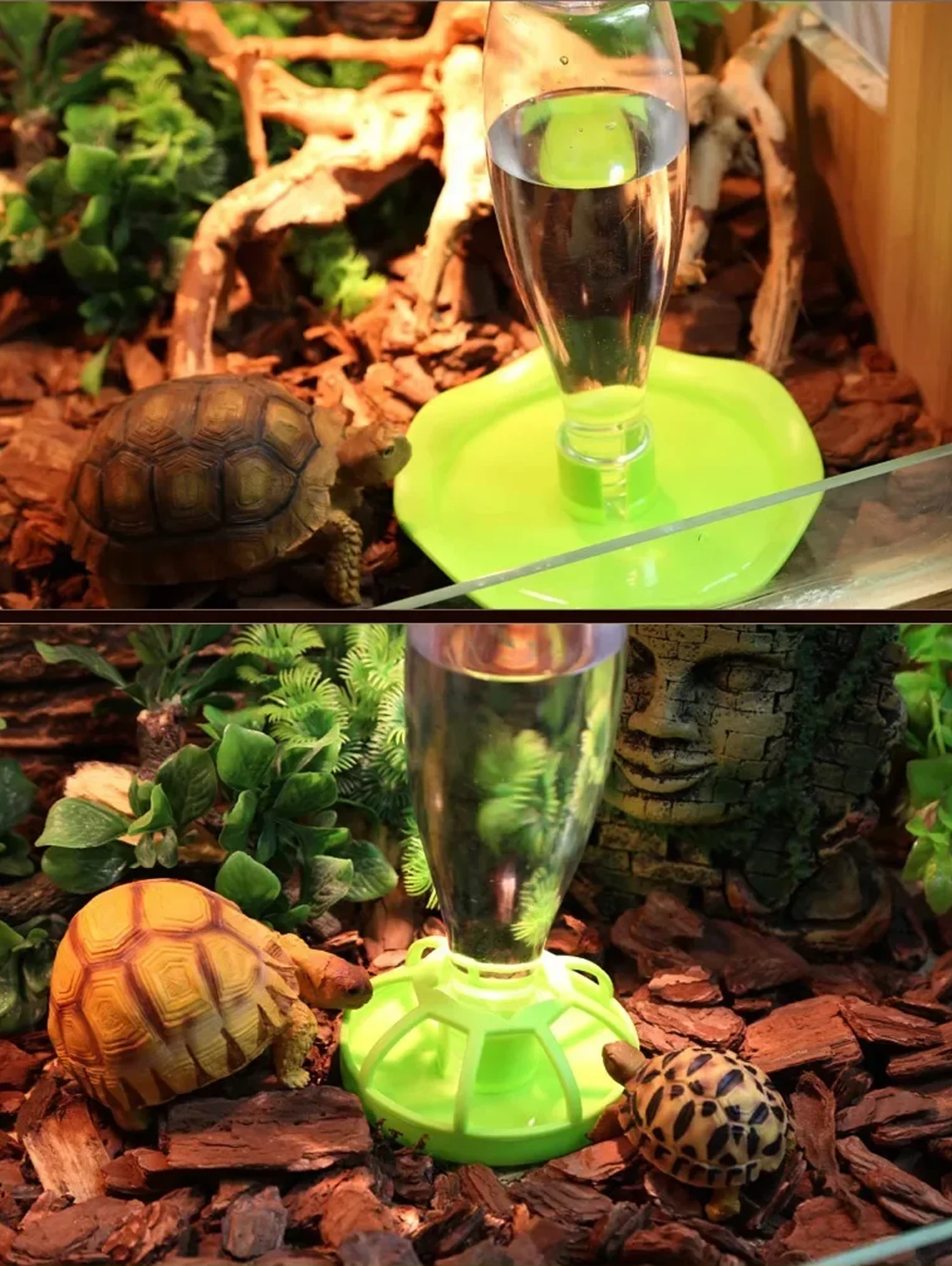 

1Pc New Reptile Automatic Water Drinker Dispenser Food Bowl Lizard Round Dish Feeder Lizard Lotus Flower Feeders Pet Products