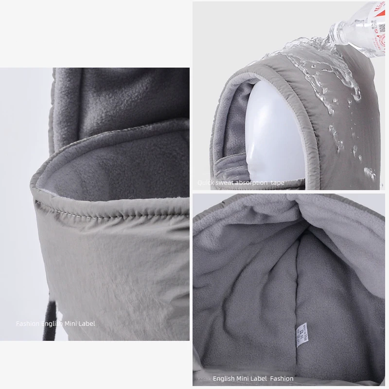 2 قطعة قبعة الشتاء الدافئة مع قناع الرقبة أدفأ 3 في 1 يندبروف بالاكلافا للرجال النساء ملثمين قبعة الدراجات الطقس البارد حماية #4