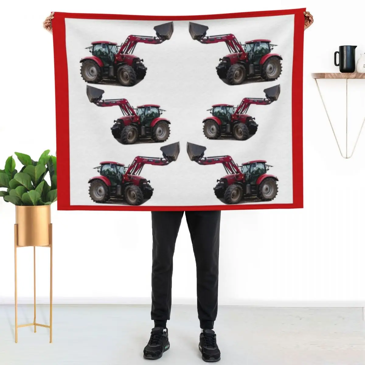 red tractor Throw Blanket heavy to sleep Softest Furrys Decorative Sofa Luxury Designer Sofa Blankets