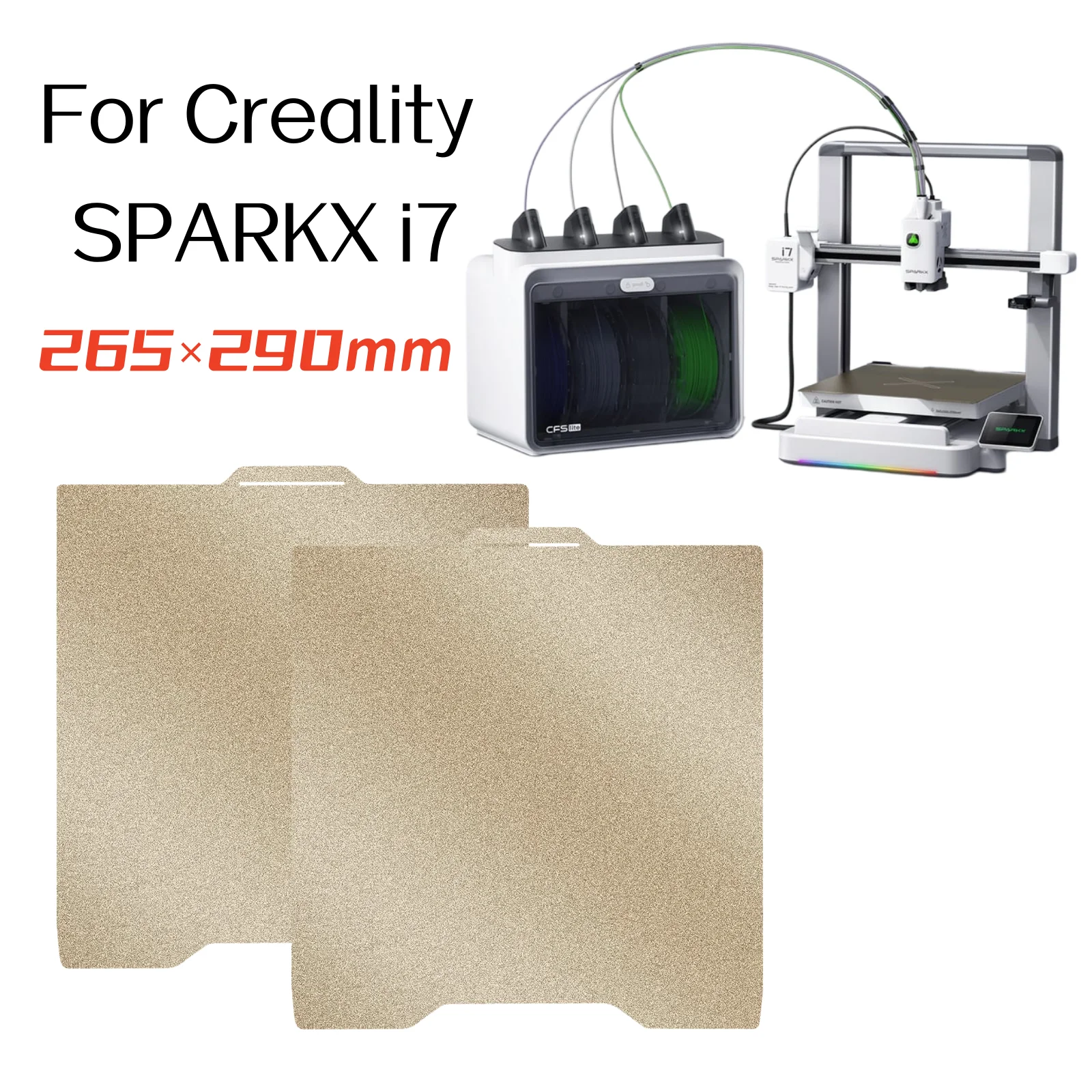 

For Creality Sparkx i7 PEI Textured Build Plate Dual PEI Sheet Gold Platform Heated Bed Printing Board for i7 3D Printer