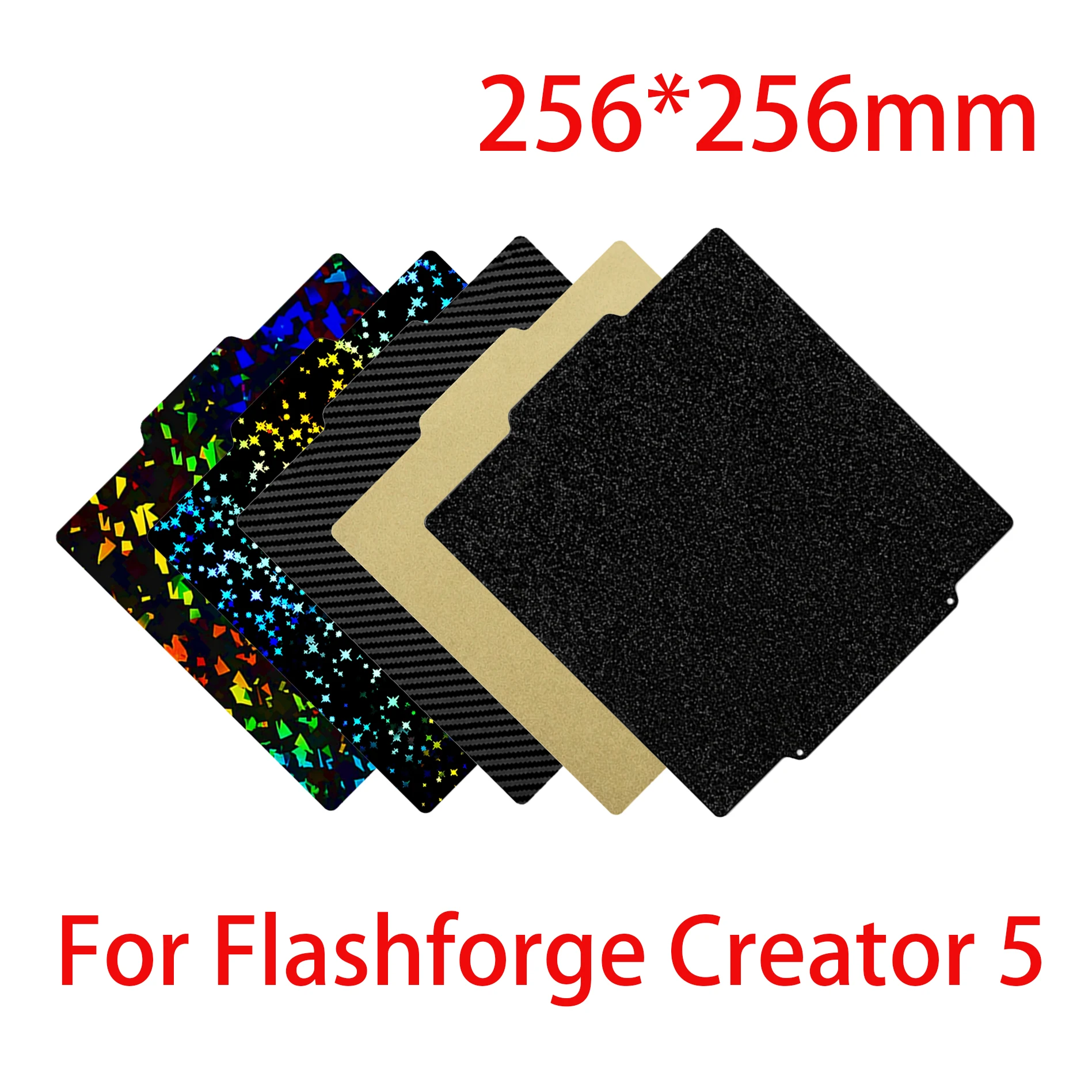 Двусторонняя пластина PEI PET PEO для Flashforge Creator 5 PRO, пластина PEI для Flashforge Creator 5, рабочая пластина C5, 256x256 мм, лист из пружинной стали