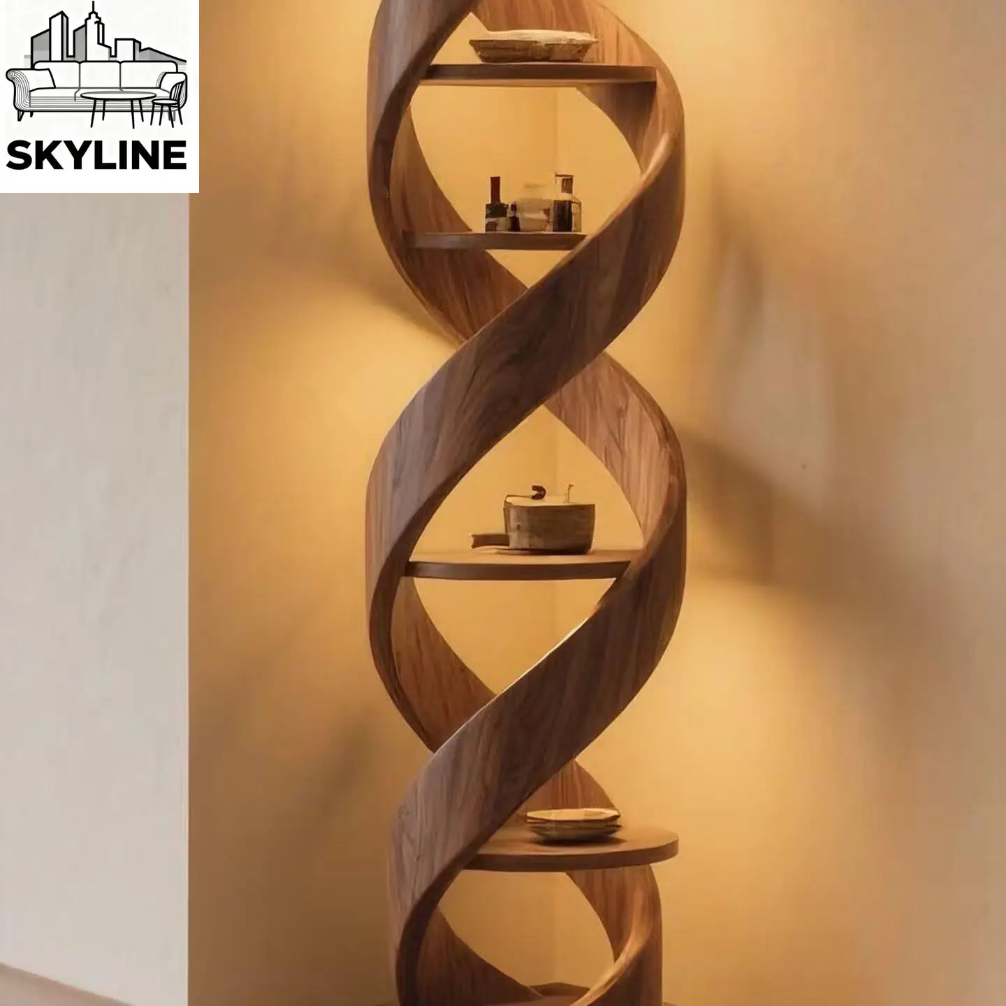 North American Black Walnut Bookshelf Full Solid Wood Living Room Decorative Shelf Locker Shelf