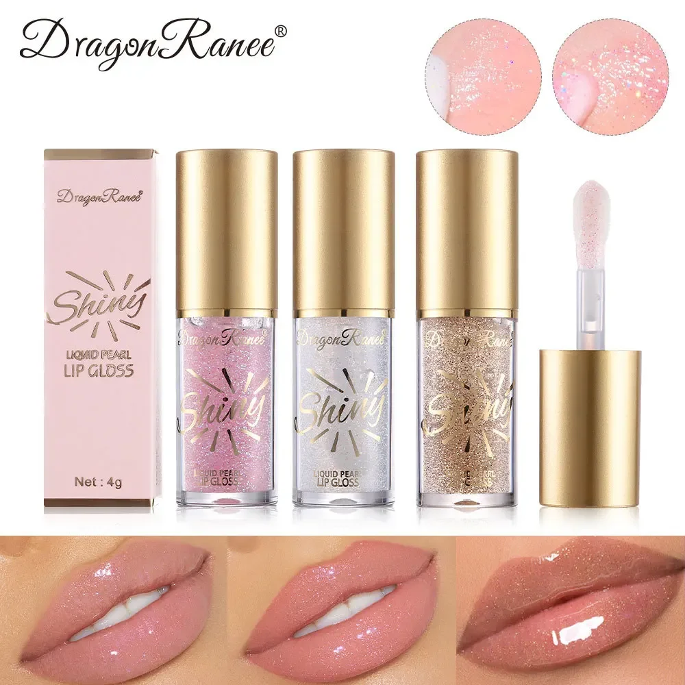 

New 3 Color Lip Gloss Shining Pearl Luster Moisturizing Waterproof Long-lasting Repair Lip Fashion Design Popular Lip Gloss 4ml