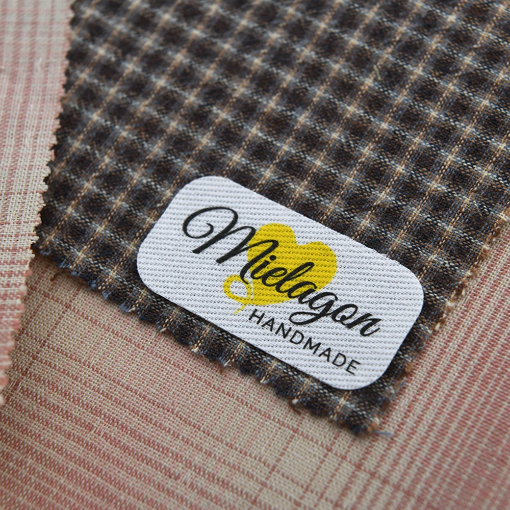 

Personalized Cotton Labels 40x20mm Rounded Corners - Iron-on Sew-on Dual Use, Washable White Fabric, 63pcs Set for Clothing