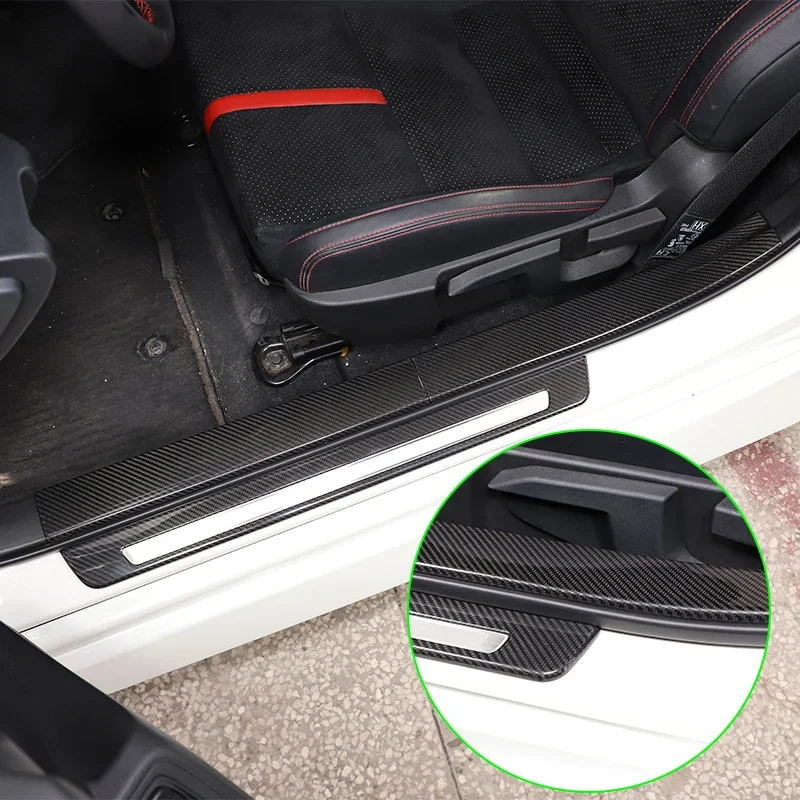

Real Carbon Fiber Scuff Plates Doors Sill Pedal Protection Cover Stickers For Toyota 86/Subaru BRZ 2022 Auto Accessories