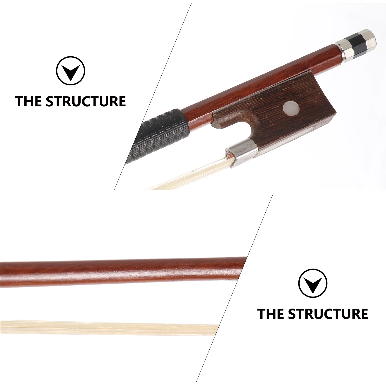 Violin Bow Horse Hair Instrument Accessory Guitar for Beginners Well Balanced Red Sandalwood Musical