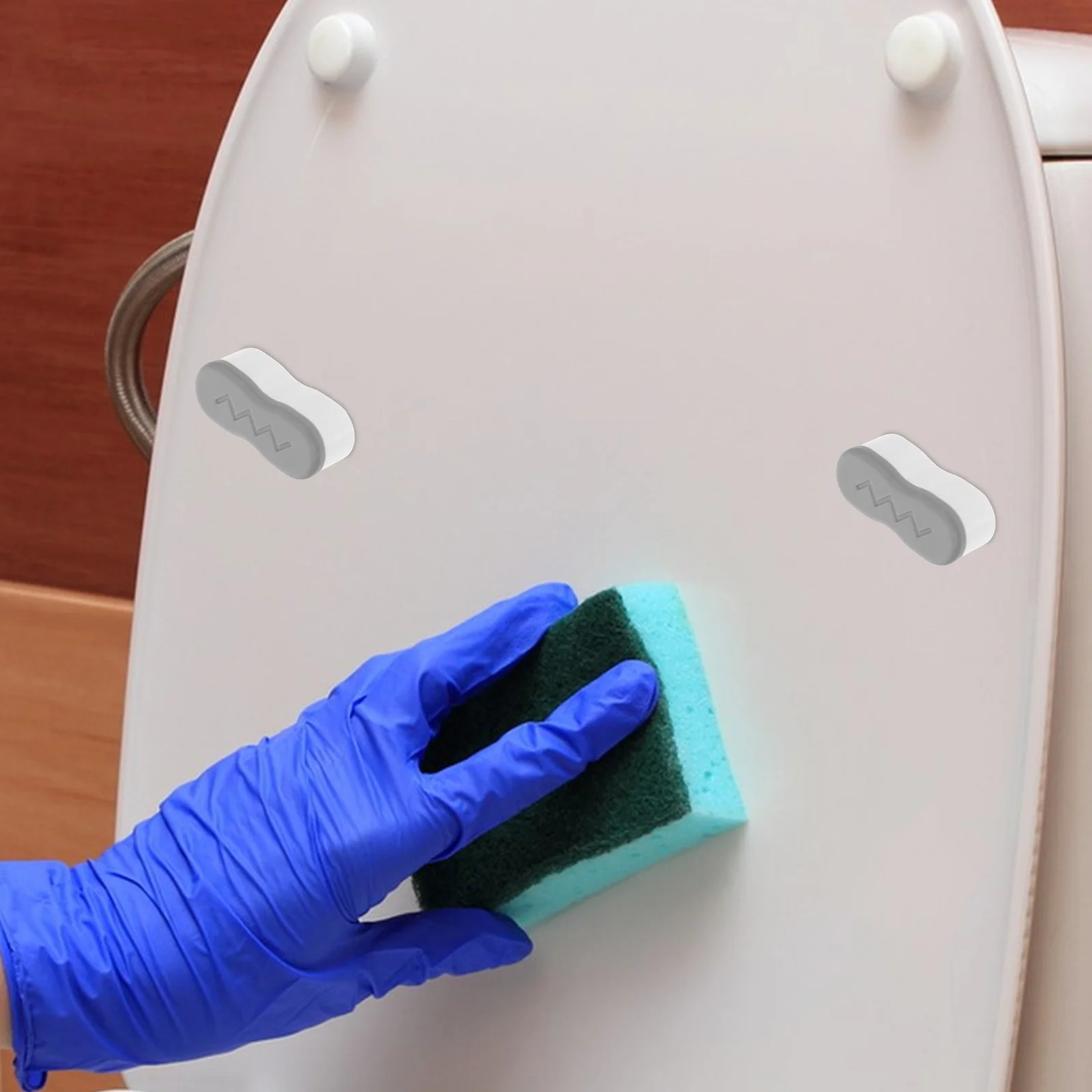 4 قطعة منصات مصدات مقعد المرحاض رمادي وسادة مريحة غطاء المرحاض كواتم الصوت الحد من الضوضاء عدم الانزلاق للحمام المنزل