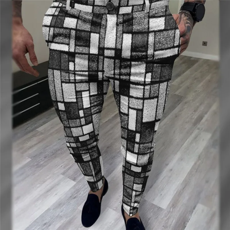 2024 Spring Men's Fashionable Business Casual Classic Striped Plaid Pants, High-Quality Formal Pants For Men