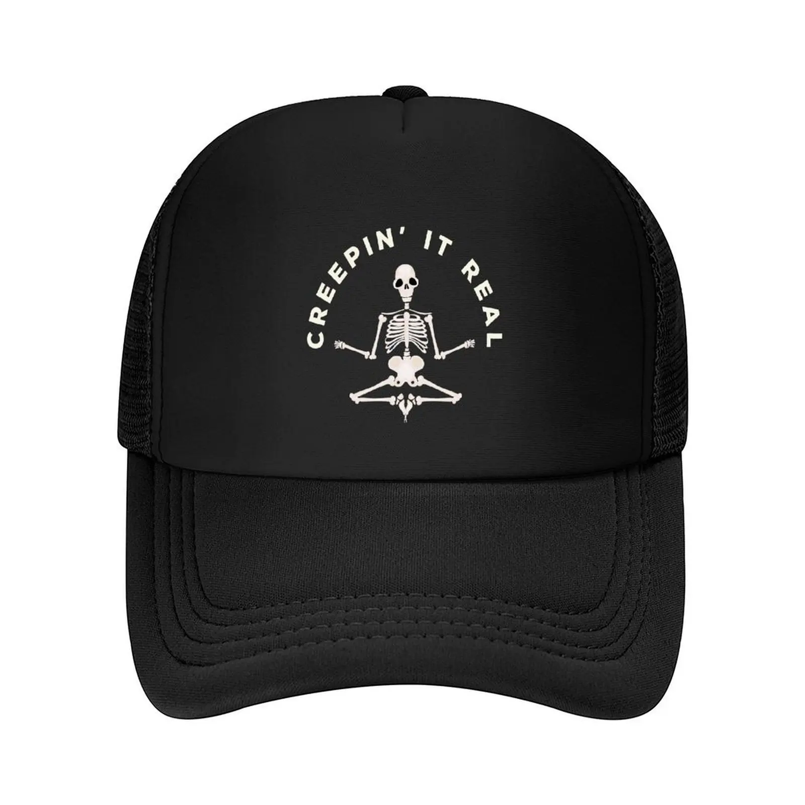 

Meditating Skeleton Creepin It Real Baseball Cap Visor beach hat New In Hat Golf Hat Boy Women's