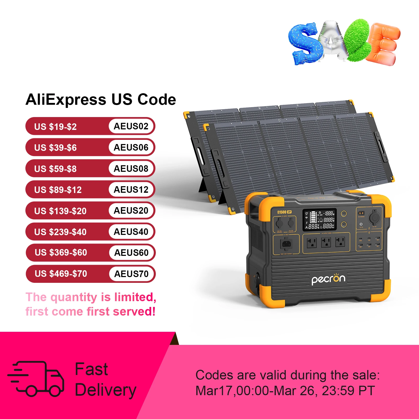 

pecron E1500LFP Portable Power Station with Solarpanel (Optional)，1536Wh 2200W LiFePO4 Battery for Home Backup Outdoors Camping