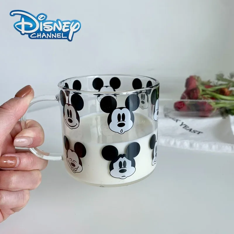 Disney Mickey Mouse Glass Coffee Cup  Cute Ins Korean Style High Borosilicate Heat-Resistant Mug for Milk Tea Office - view 6