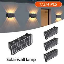 Solar Lights Outdoor Led Wall Lamp Warm Light Fixture For Garden Balcony Street Yard Decoration Waterproof Solar Powered Lamp