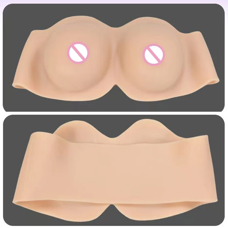 

Silicone Breathable Fake Breasts Bustier-style Sexy Cosplay Collection C/D Cup Sissy Feminization Body