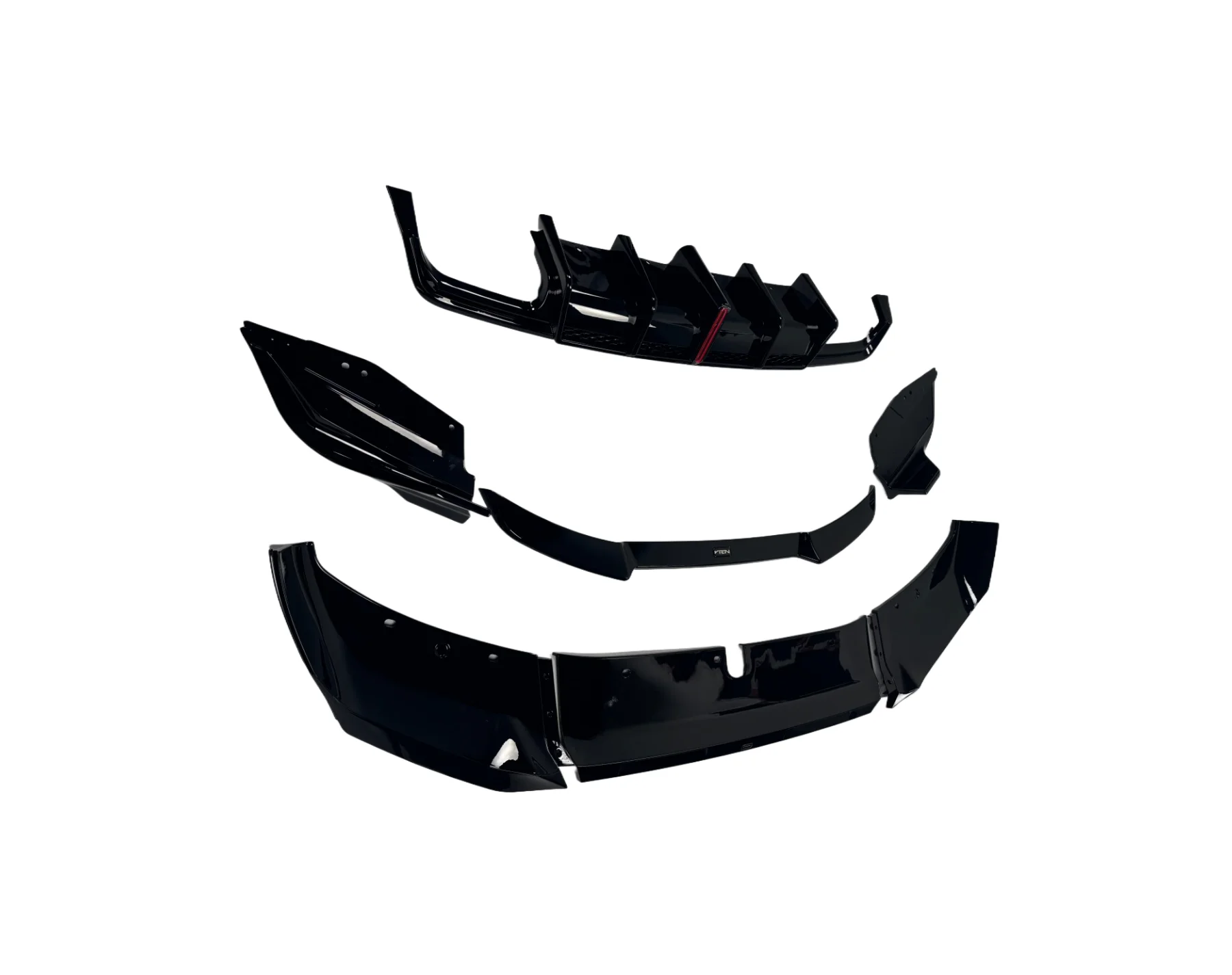 Per BMW X1 U11 TN Style ABS Materiale nero Kit corpo labbro anteriore minigonna laterale diffusore