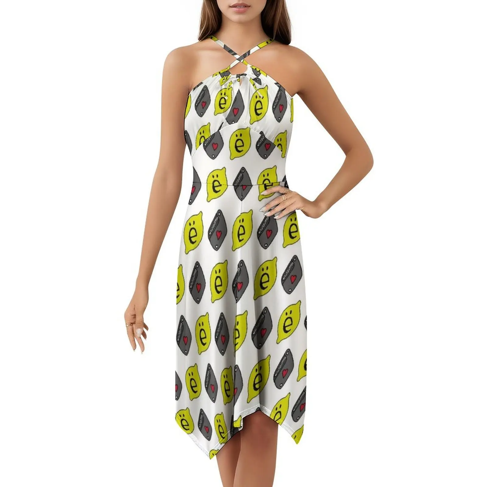 فستان حفلات نسائي من Citron E ملابس عصرية مطبوعة للنادي للسيدات ليمون Bx 2Cv Dyane Xm مفاتيح صفراء للنساء #5